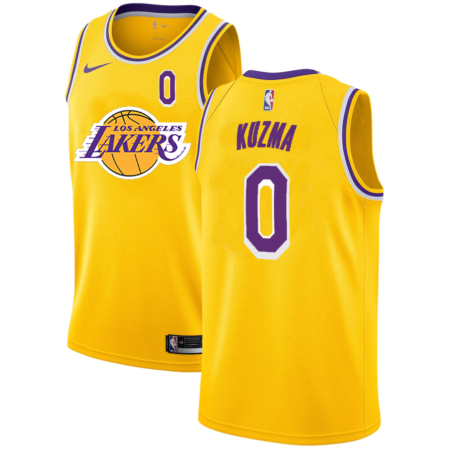 Lakers 0 Kyle Kuzma Yellow 2020-2021 New City Edition Nike Swingman Jerseys