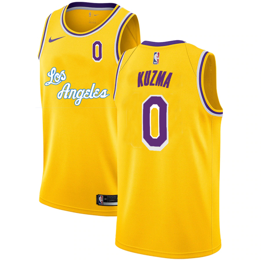 Lakers 0 Kyle Kuzma Yellow 2020-2021 New City Edition Nike Swingman Jersey