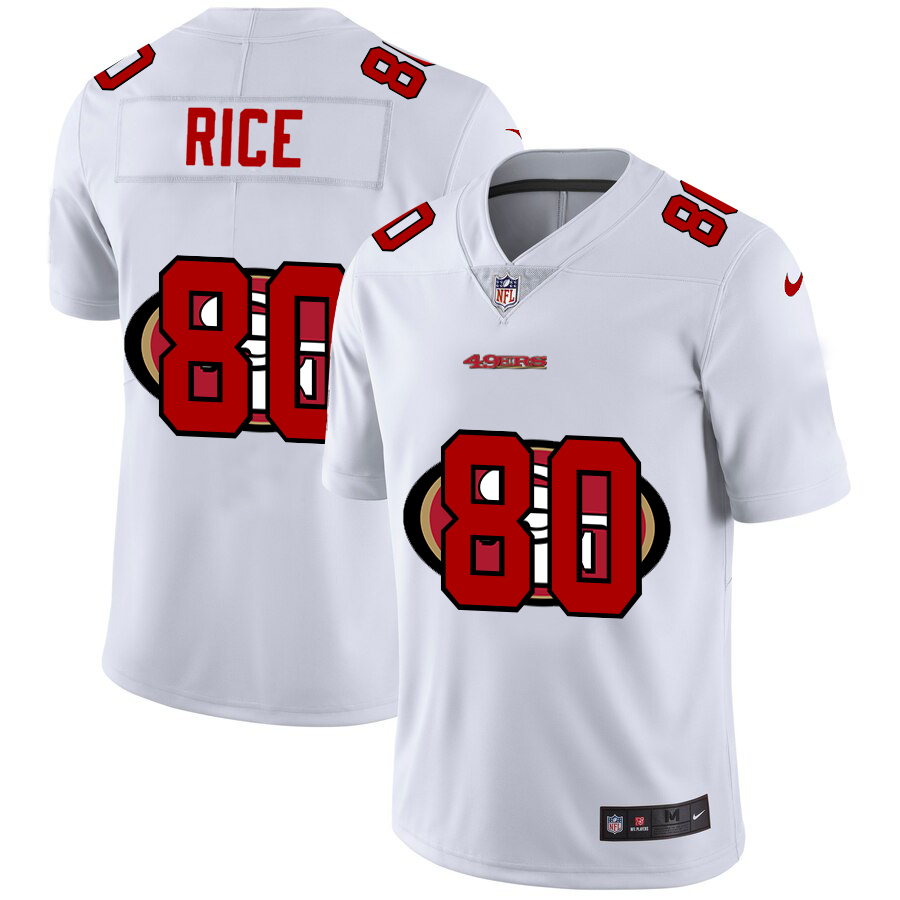 Nike 49ers 80 Jerry Rice White Shadow Logo Limited Jersey