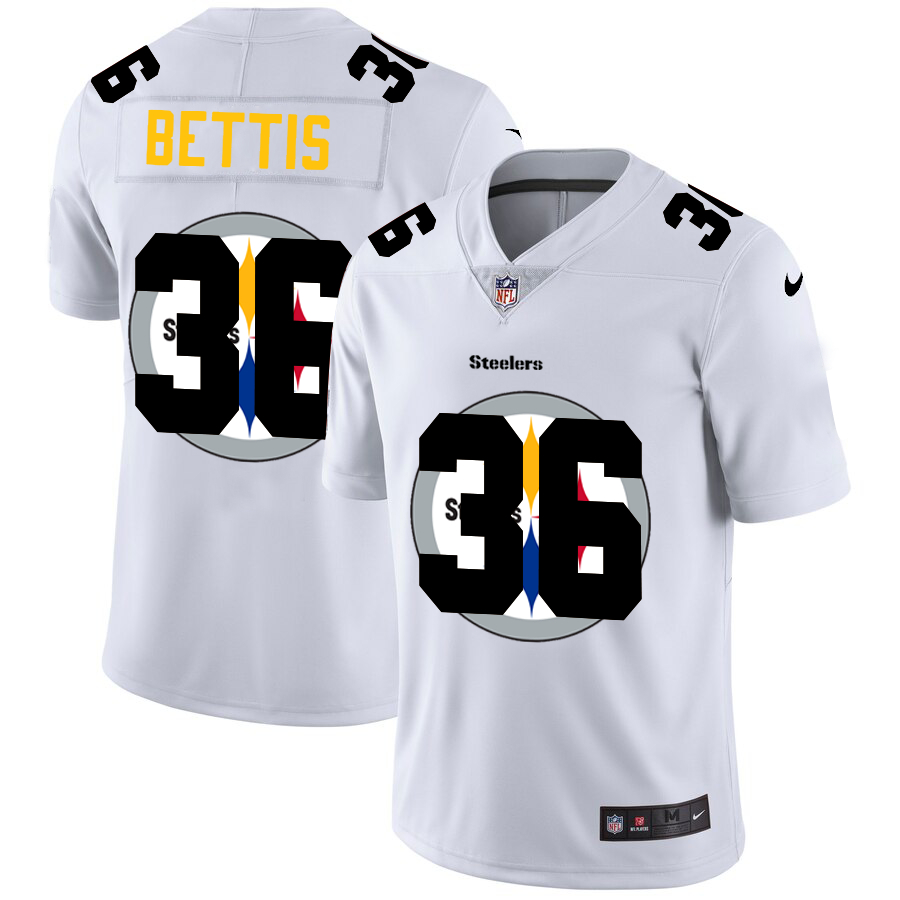 Nike Steelers 36 Jerome Bettis White Shadow Logo Limited Jersey