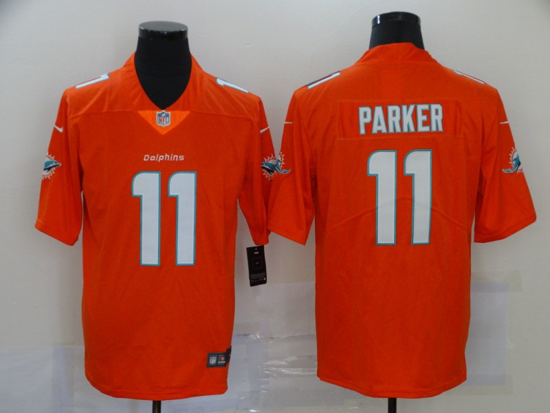Nike Dolphins 11 DeVante Parker Orange Vapor Untouchable Limited Jersey