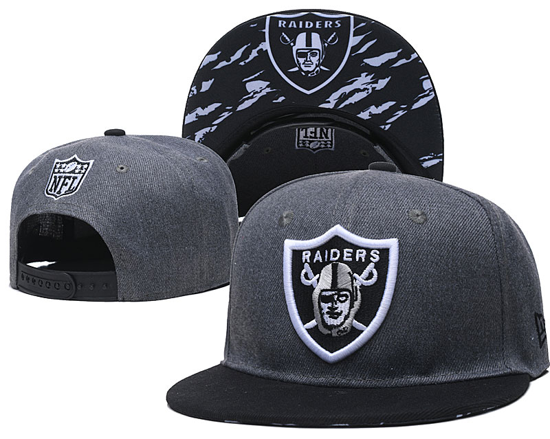 Raiders Team Logo Gray Adjustable Hat TX