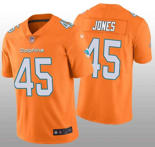 Nike Dolphins 45 Brandon Jones Orange Vapor Untouchable Limited Jersey