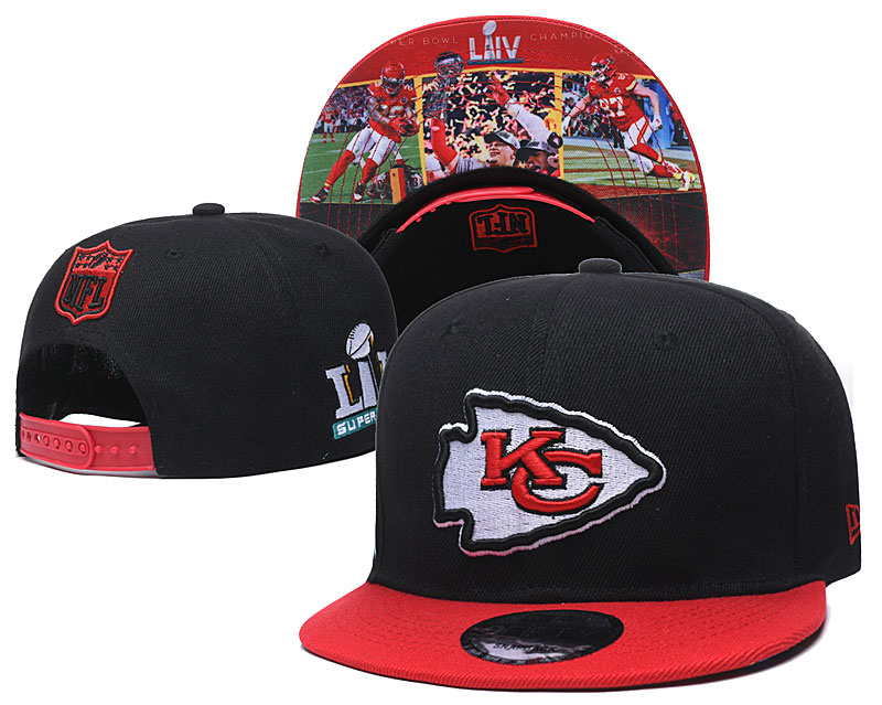 Chiefs Team Logo Black Super Bowl LIIV Adjustable Hat YD