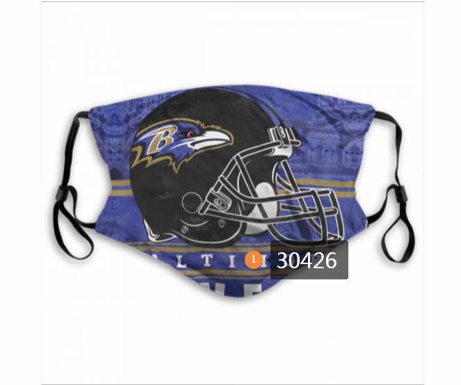 Baltimore Ravens Team Face Mask Cover with Earloop 30426