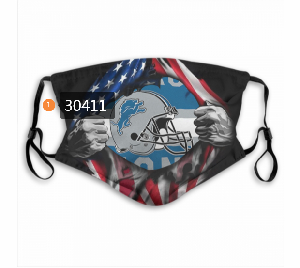 Detroit Lions Team Face Mask Cover with Earloop 30411