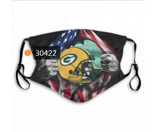 Green Bay Packers Team Face Mask Cover with Earloop 30422