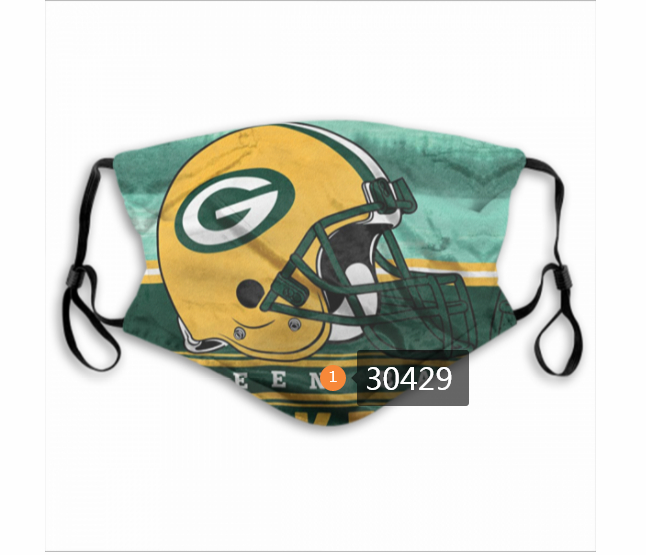 Green Bay Packers Team Face Mask Cover with Earloop 30429