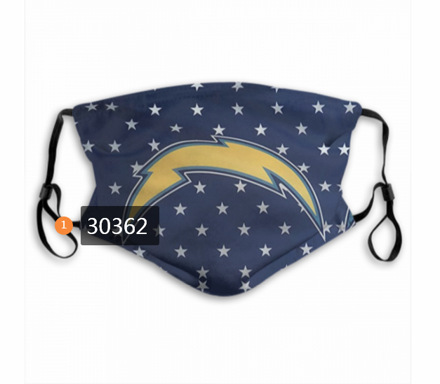 Los Angeles Chargers Team Face Mask Cover with Earloop 30362