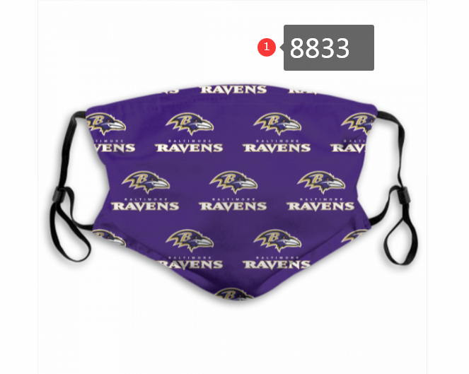 Baltimore Ravens Team Face Mask Cover with Earloop 8833