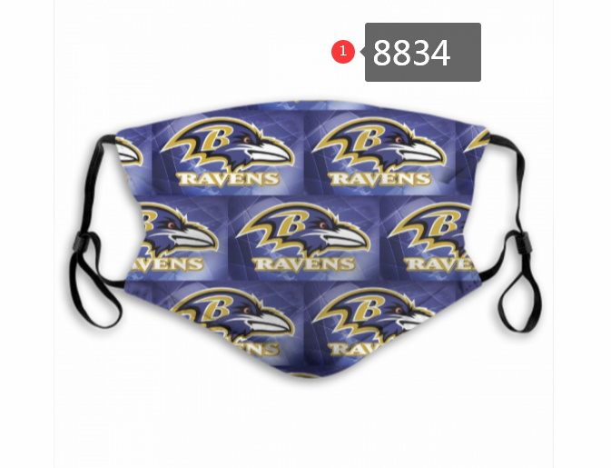 Baltimore Ravens Team Face Mask Cover with Earloop 8834