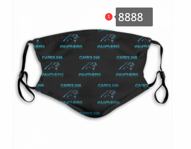 Carolina Panthers Team Face Mask Cover with Earloop 8888