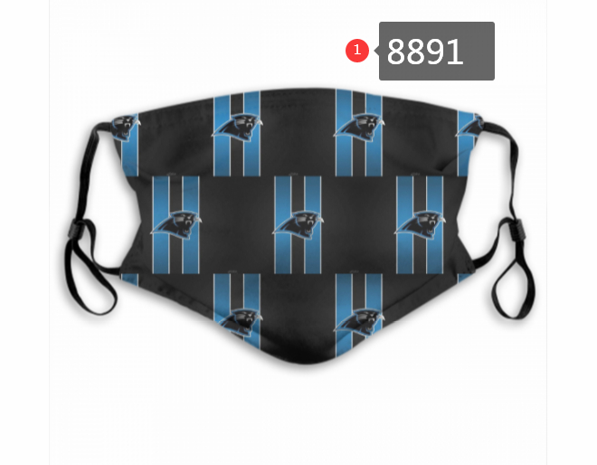 Carolina Panthers Team Face Mask Cover with Earloop 8891