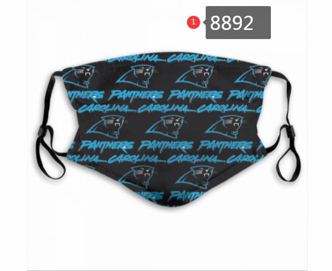 Carolina Panthers Team Face Mask Cover with Earloop 8892