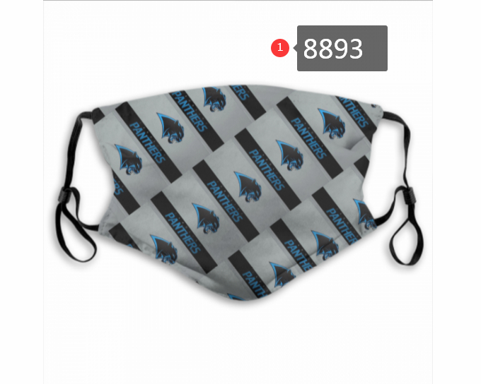 Carolina Panthers Team Face Mask Cover with Earloop 8893