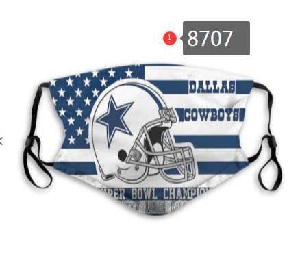Dallas Cowboys Team Face Mask Cover with Earloop 8707