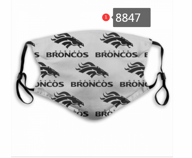 Denver Broncos Team Face Mask Cover with Earloop 8847