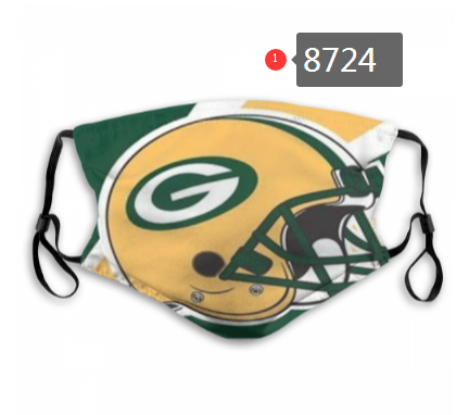 Green Bay Packers Team Face Mask Cover with Earloop 8724