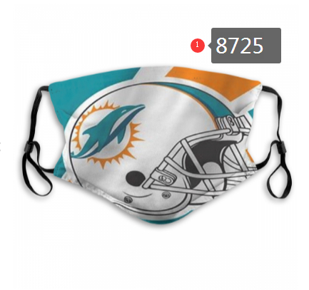 Miami Dolphins Team Face Mask Cover with Earloop 8725