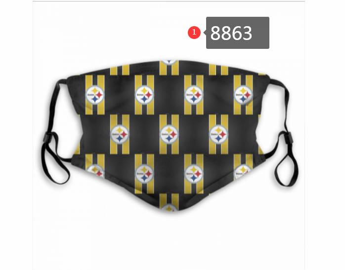 Pittsburgh Steelers Team Face Mask Cover with Earloop 8863