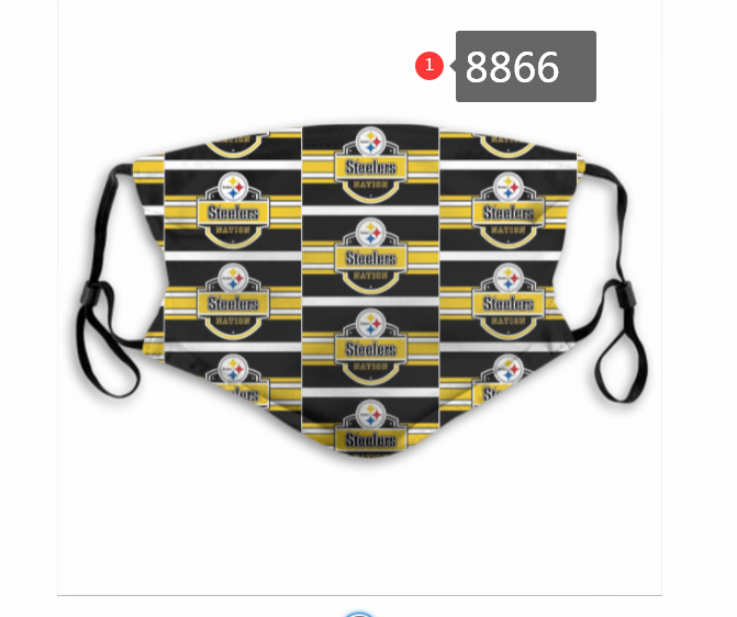 Pittsburgh Steelers Team Face Mask Cover with Earloop 8866