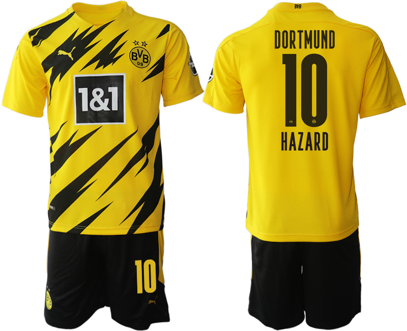 2020-21 Dortmund 10 HAZARD Home Soccer Jersey