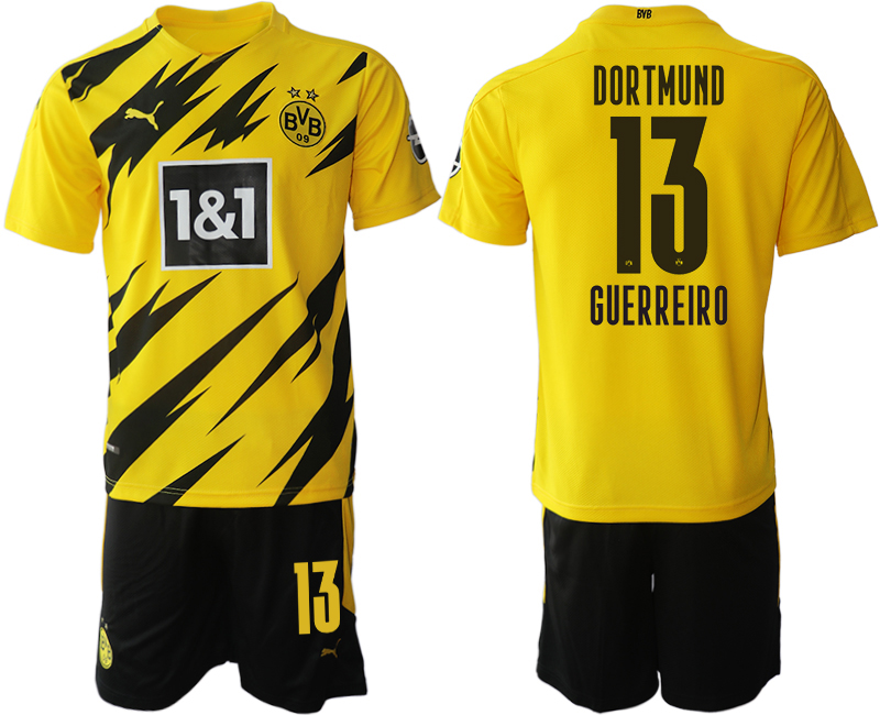 2020-21 Dortmund 13 GUERREIRO Home Soccer Jersey