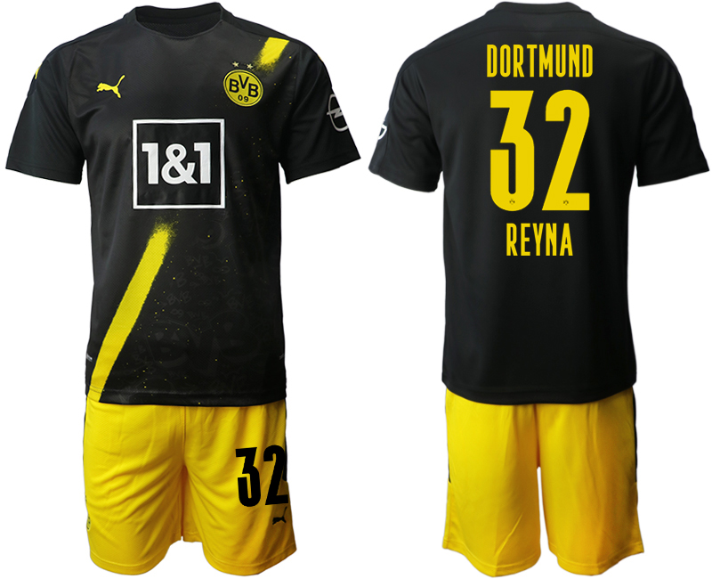 2020-21 Dortmund 32 REYNA Away Soccer Jersey