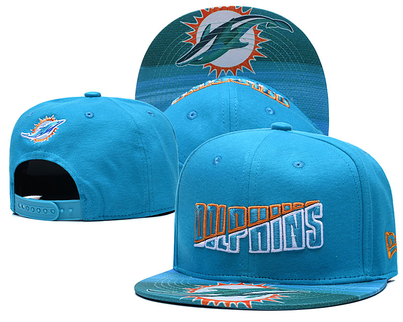 Dolphins Team Logo Aque 2020 NFL Summer Sideline Adjustable Hat YD