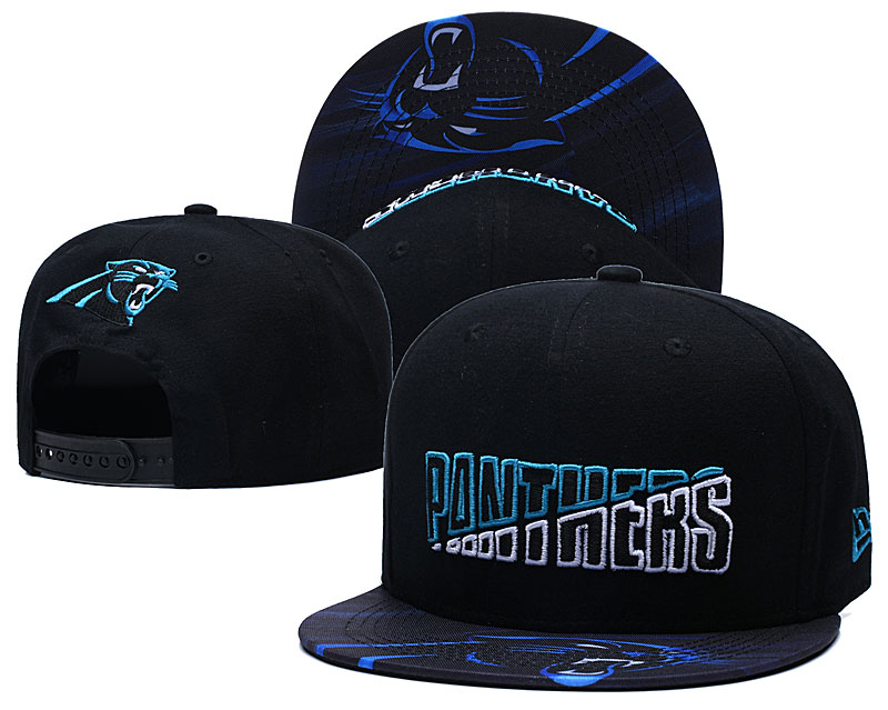 Panthers Team Logo Black 2020 NFL Summer Sideline Adjustable Hat YD