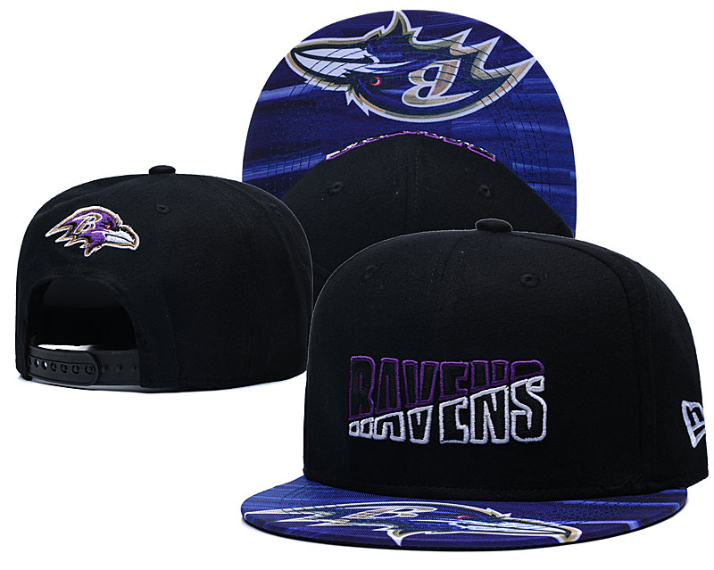 Ravens Team Logo Black 2020 NFL Summer Sideline Adjustable Hat YD