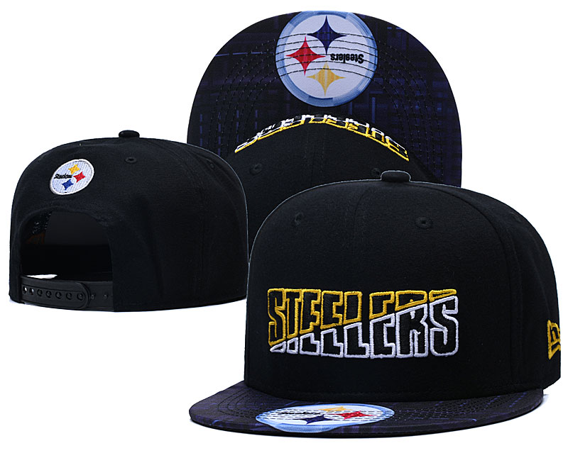 Steelers Team Logo Black 2020 NFL Summer Sideline Adjustable Hat YD
