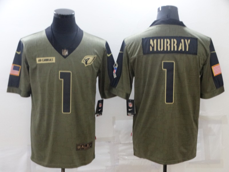 Nike Cardinals 1 Kyler Murray Olive 2021 Salute To Service Limited Jersey