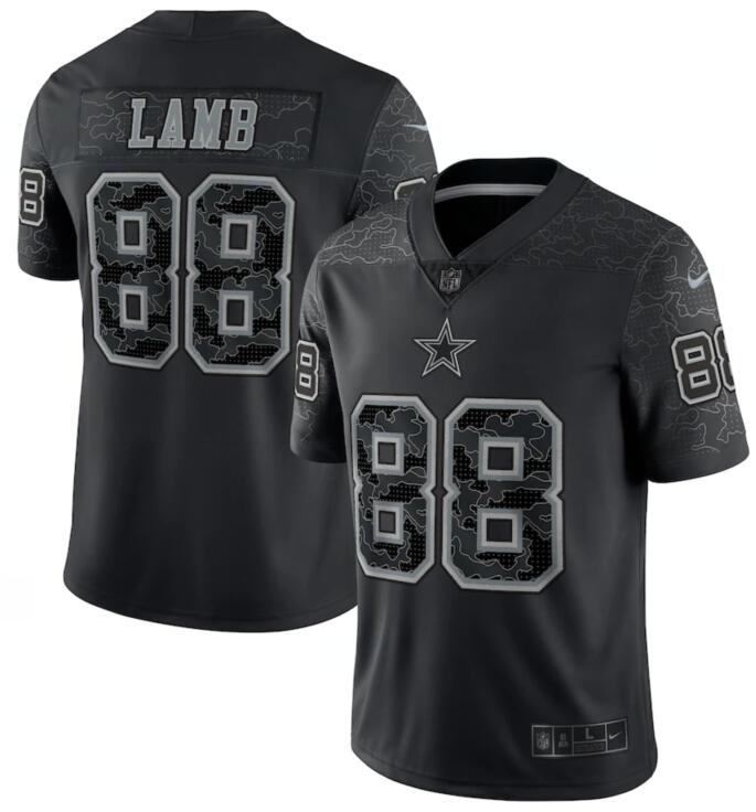 Nike Cowboys 88 CeeDee Lamb Black RFLCTV Limited Jersey