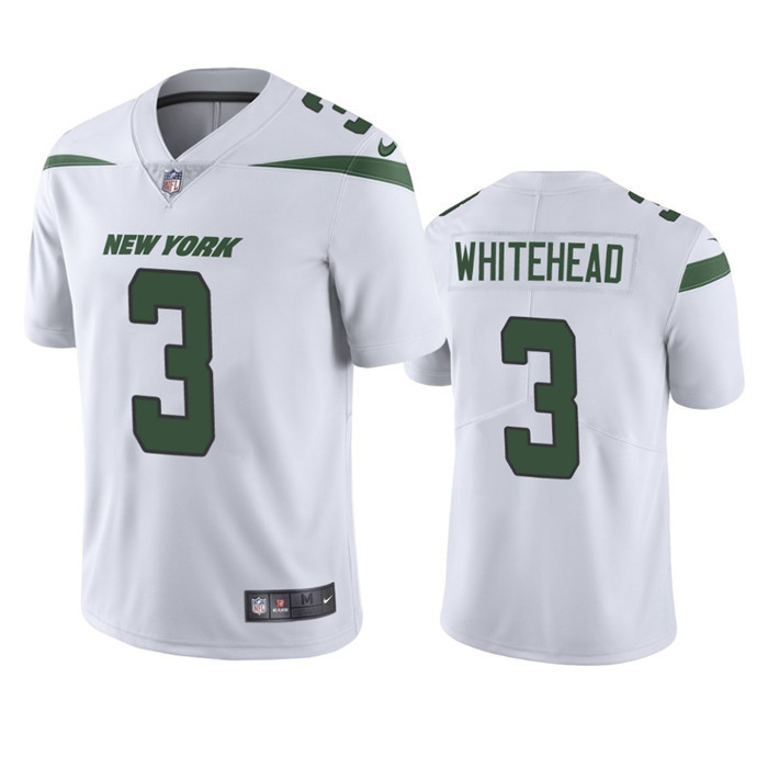 Nike Jets 3 Jordan Whitehead White Vapor Untouchable Limited Jersey
