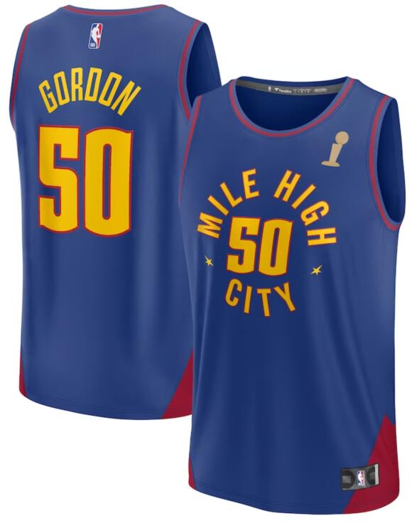Nuggets 50 Aaron Gordon Blue 2023 NBA Finals Champions City Edition Swingman Jersey