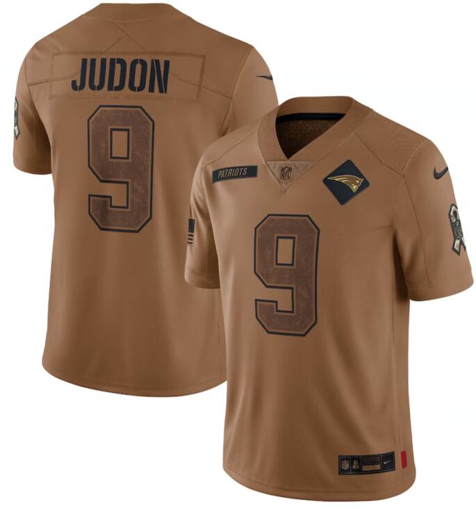 Nike Patriots 9 Matthew Judon Brown Brown 2023 Salute To Service Limited Jersey