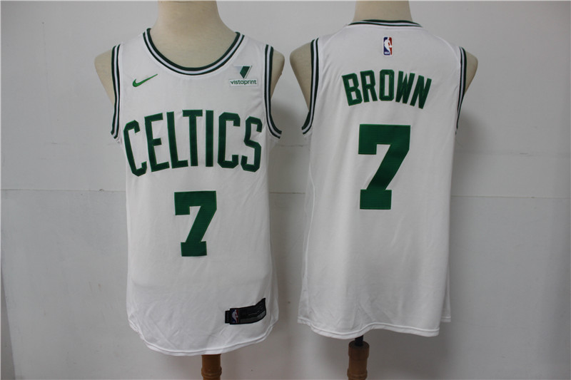 Celtics 7 Jaylen Brown White Nike Swingman Jersey