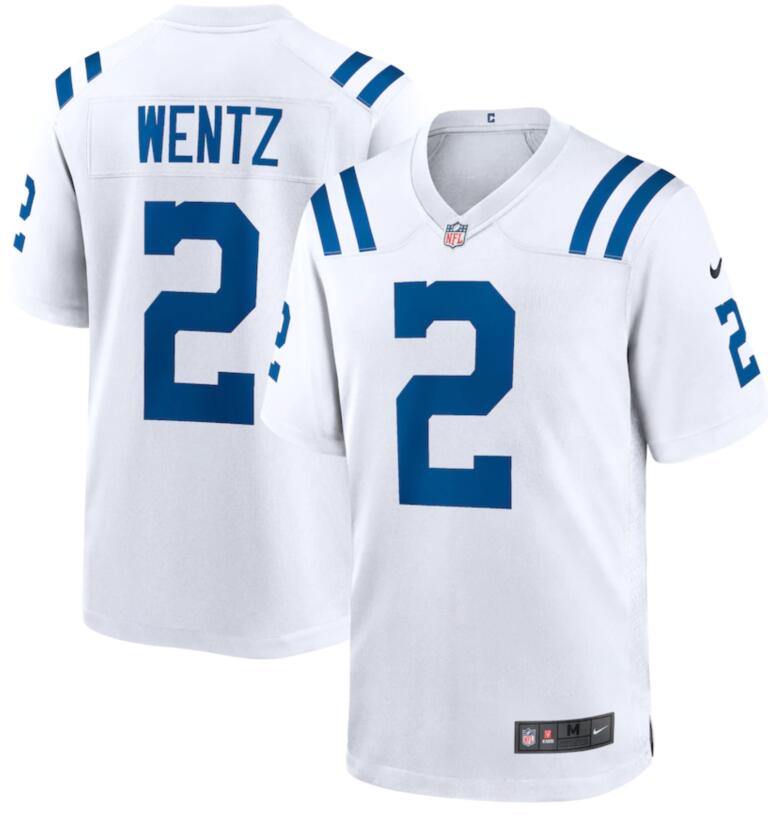 Nike 2 Colts Carson Wentz White Vapor Untouchable Limited Jersey