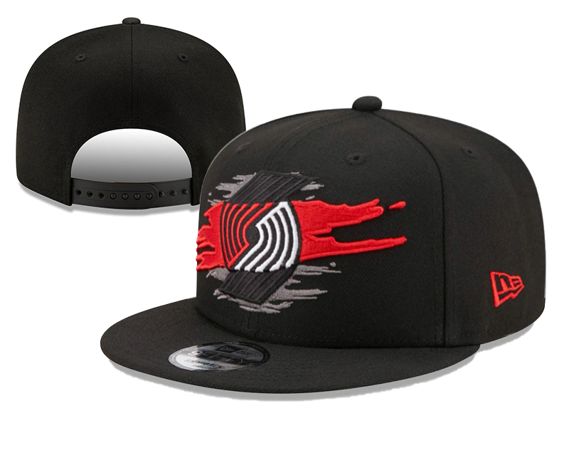Blazers Team Logo Tear Black New Era Adjustable Hat YD