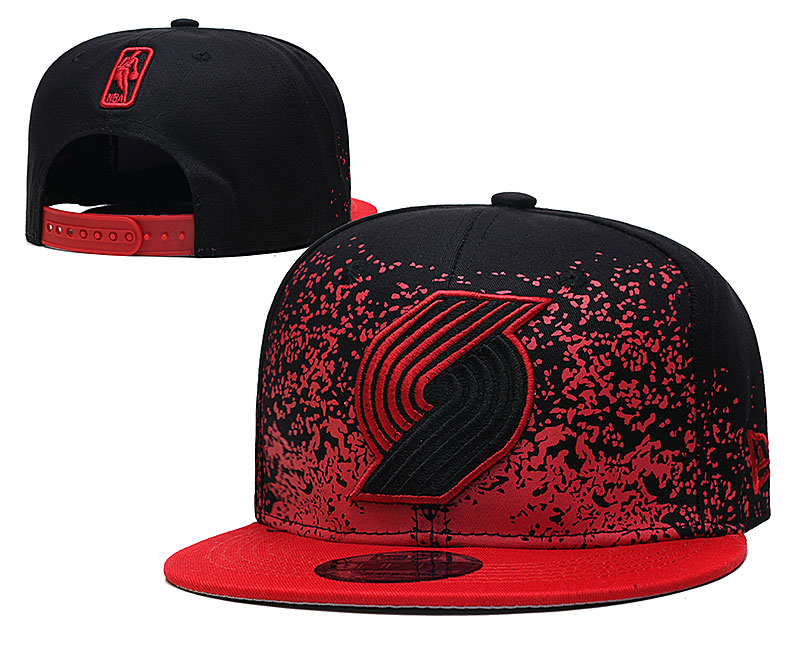 Blazers Team Logo New Era Black Red Fade Up Adjustable Hat YD