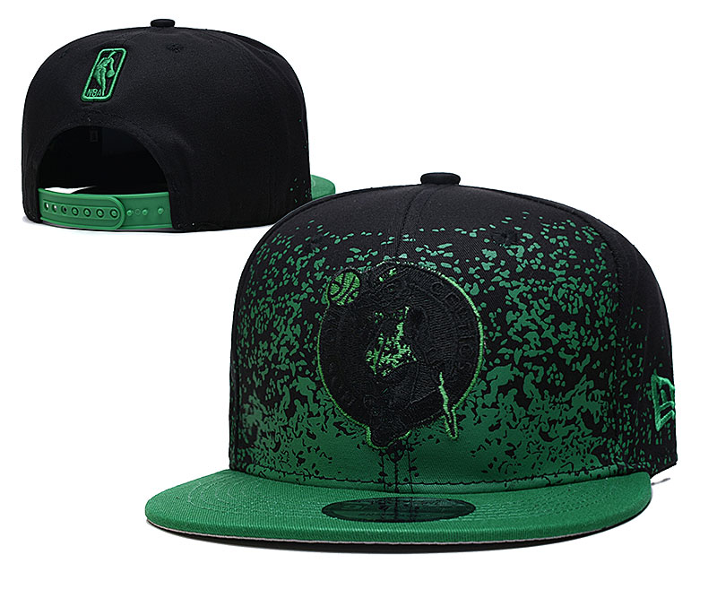 Celtics Team Logo New Era Black Green Fade Up Adjustable Hat YD
