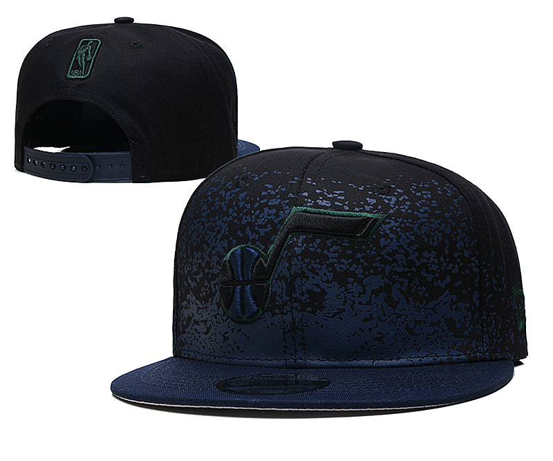 Jazz Team Logo New Era Black Blue Fade Up Adjustable Hat YD