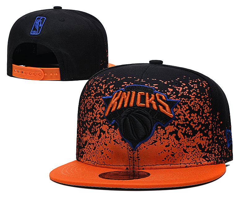 Knicks Team Logo New Era Black Orange Fade Up Adjustable Hat YD