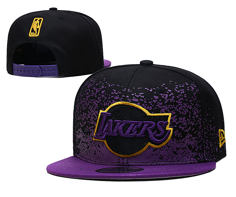 Lakers Team Logo New Era Purple Black Fade Up Adjustable Hat YD