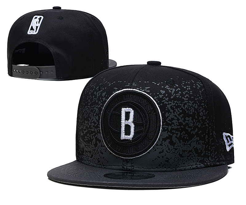 Nets Team Logo New Era Black Fade Up Adjustable Hat YD