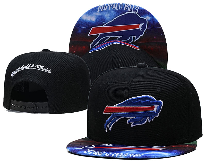 Bills Team Logo Black Mitchell & Ness Adjustable Hat LH