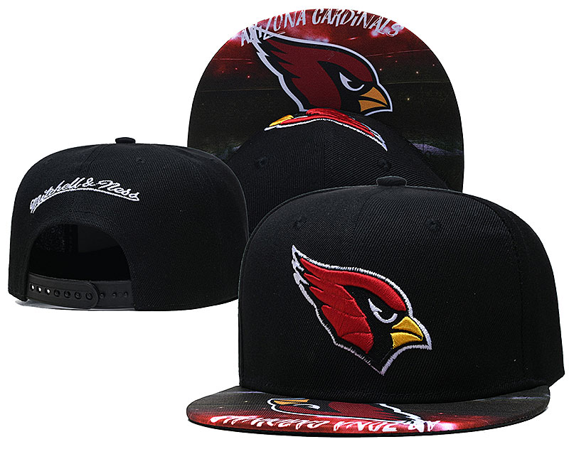 Cardinals Team Logo Black Mitchell & Ness Adjustable Hat LH