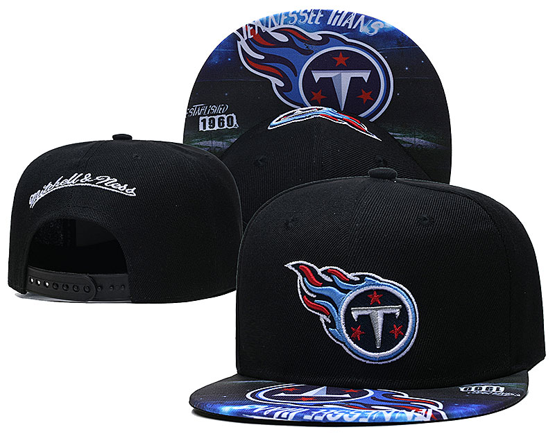 Titans Team Logo Black Mitchell & Ness Adjustable Hat LH