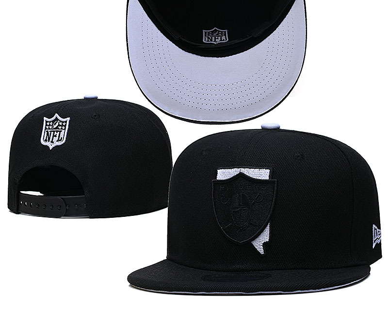 Raiders Team Logo Black New Era Adjustable Hat GS